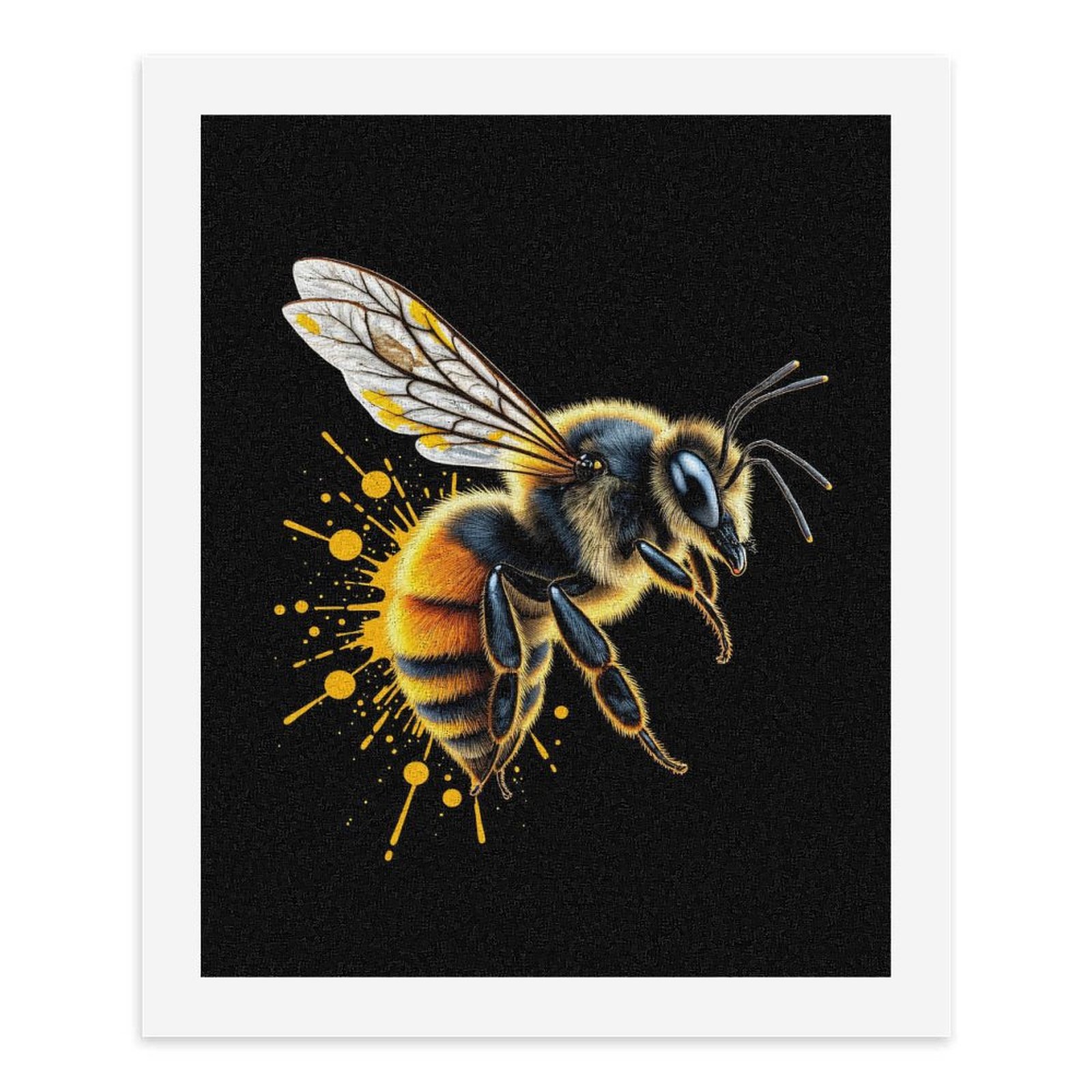 Paint By Numbers Kit for Adults Beginner - DIY Bee Vibrant Colors Splatter Art Canvas Painting Kits for Adults, Frameless Paint By Number for Adults for Home Wall Decor 16x20 Inch