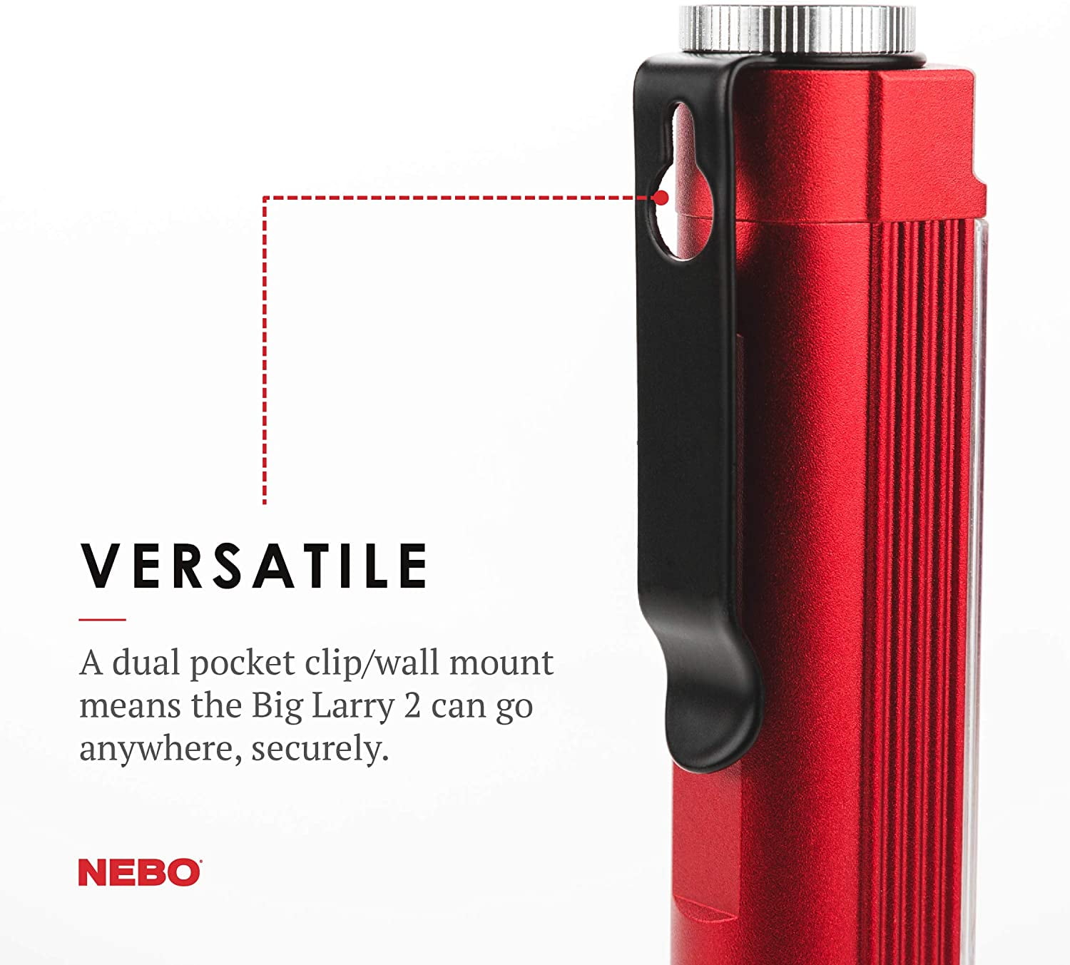 500-lumen mechanic inspection flashlight nebo big larry 2 red Work Light The red C O B light is perfect for distress signaling or roadside emergencies NEBO Unboxed - Big Larry
