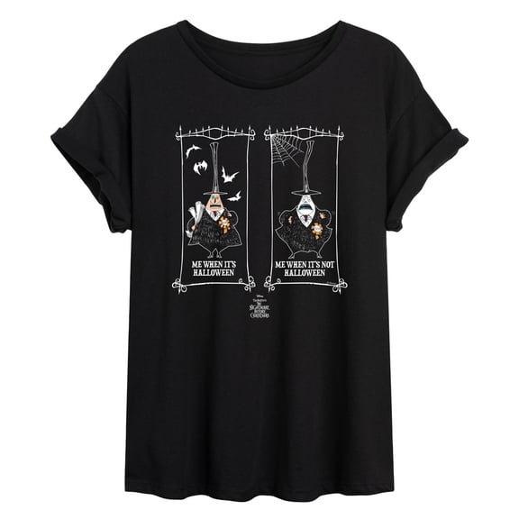 The Nightmare Before Christmas - When It's Halloween - Juniors Oversized Graphic T-Shirt