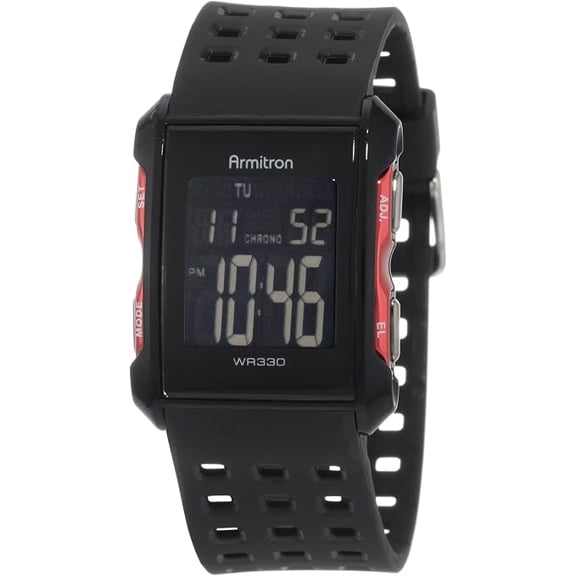 Armitron Sport Chronograph Black and Red Digital Mens Watch