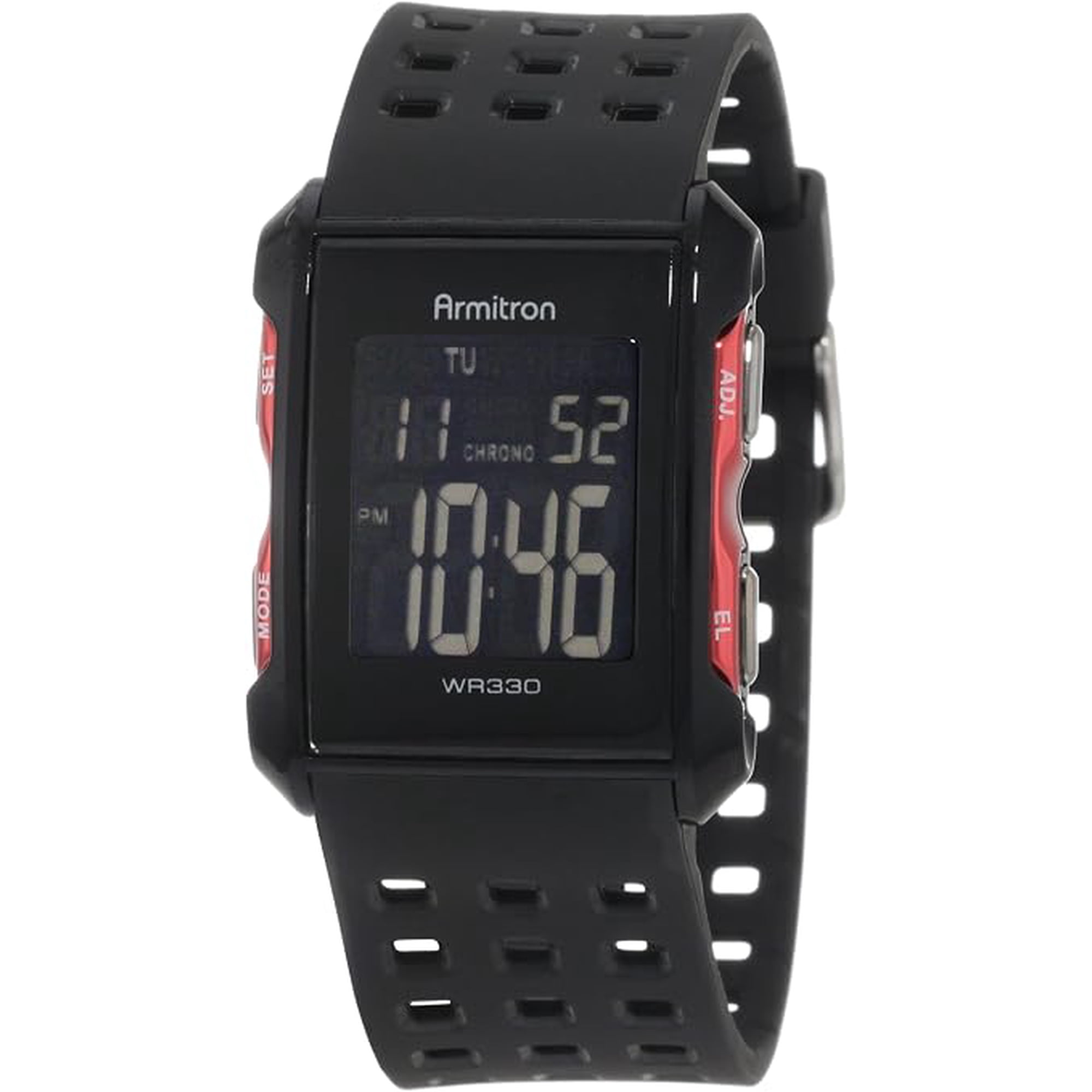 Armitron Sport Chronograph Black and Red Digital Mens Watch