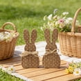 thumbnail image 2 of chaungfeng 2PCS Easter Bunny Decor Spring Decorations for The Home, Natural Wooden Table Centerpiece Signs for Home Dining Room Desk Office (Wave point-2pcs), 2 of 9
