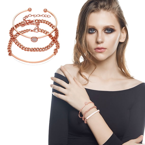 Brazalete para mujer, regalos para mujer, moda casual vintage, pulsera para mujer, conjunto de joyería de cadena, accesorios para fiesta y boda, pulsera para mujer