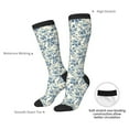 thumbnail image 4 of KLL Vintage Blue Floral Print Cool Socks Men's Women's Crew Socks Funny Crazy Novelty Stockings, 4 of 6