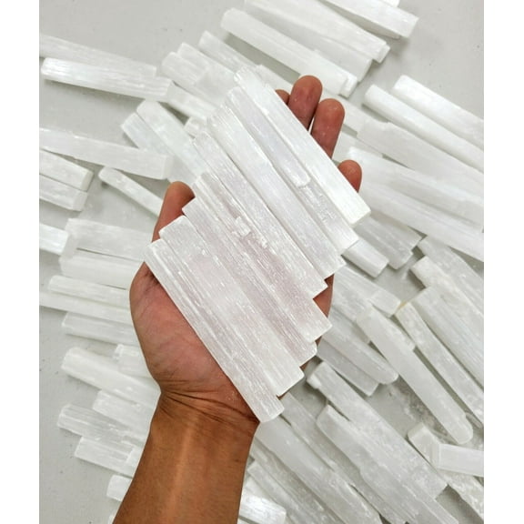 4 INCH SELENITE STICKS BULK Sticklets Crystal Wands Natural Healing Crystals