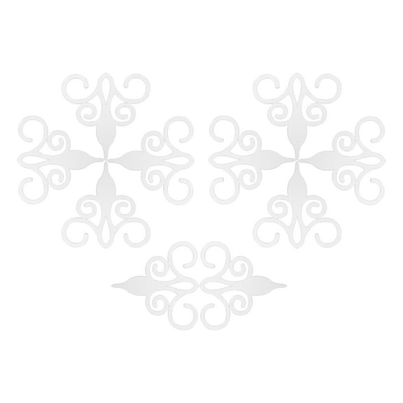 Worgeous 10pcs Hollow Mirror Wall Art Ceiling Adhesive Flower Wall Mirror Decals Acrylic Removable for Home Wall Decor