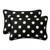 Pillow Perfect Outdoor/ Indoor Polka Dot Black Oversized Rectangle Throw Pillow (Set of 2)