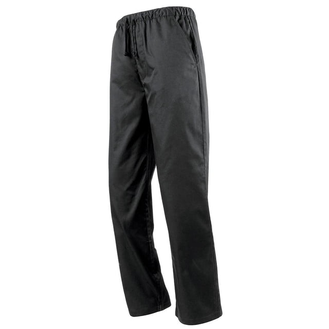 Uniforme de Chef - Pantalones de Cocina, Pantalones de Servicio de Alimentos Ropa de Trabajo Talla L con Dos Bolsillos en la Entrepierna TypeA Black
