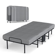 DRNANLIT Folding Bed with Mattress, 75 x 38 Twin Size Folded Bed, 6cm Thick, Foldable Twin Bed for Adults, Portable Roll Away Guest Beds