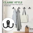 thumbnail image 4 of Pack Of 6 Coat Hooks, Wardrobe Hooks, Double Wall Hooks, Retro Hooks, Wall Metal, Black Gift, 4 of 5