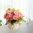 thumbnail image 5 of VQPeo Fake Flowers in Vase, Small Artificial Silk Flowers with Vase, Faux Flower Arrangement for Home Office, Coffee Dining Table Centerpiece Decor, 5 of 5
