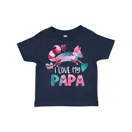 

Inktastic I Love My Papa Pink and Blue Fox with Hearts Gift Toddler Boy or Toddler Girl T-Shirt