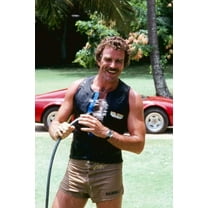 Tom Selleck in Magnum, P.I. with Ferrari 308 GTS in background 24x36 Poster
