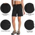 thumbnail image 3 of FEN AI Women's Hiking Black Cargo Shorts Quick Dry Lightweight Summer Shorts for Ladies Travel Outdoor Wear with Zipper Pockets, 3 of 9