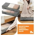 thumbnail image 3 of Under Bed Storage Containers - Foldable Closet Organizer with Clear Top, Sturdy Handles - 7L Capacity Storage Box for Clothing, Comforter, Blanket, and Shoe - 2 Pack, Soft-Sided, Gray, 3 of 11