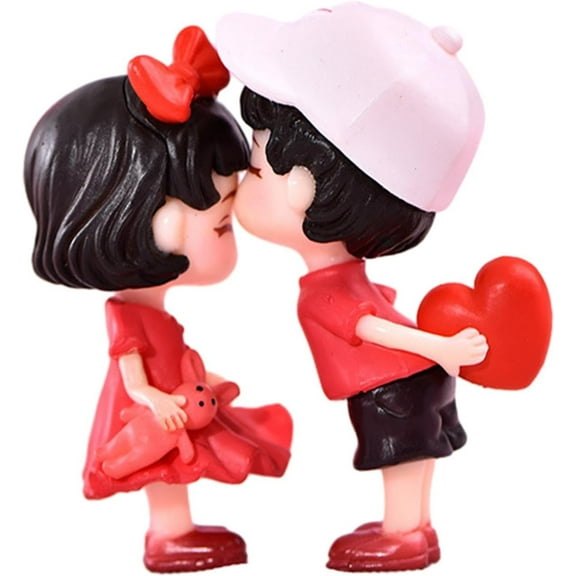 Miniature Couple Figurines Valentine's Day Gift Miniature Figurines Statue Small Sculpture for Wedding Bedroom Shelf Cabinet