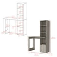 thumbnail image 5 of DUOSONG Computer Desk With Single Door Cabinet And 4-Tier Shelf Bicknell, Light Gray Finish Light Gray Particle Board Furniture Office Desks & Work Surfaces, 5 of 7