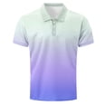 thumbnail image 5 of Vetsdori Polo Tops for Men Short Sleeve Work Pullover Summer Casual Gradient Graphic Travel Mens Shirts Collar, 5 of 6