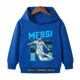 thumbnail image 2 of Conjunto de sudadera con capucha y pantalones de terciopelo para niños y niñas con estampado de Messi 2024, 2 of 5