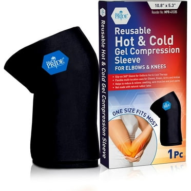 MEDPRIDE Reusable Hot & Cold Gel Compression Sleeve Slip-On Ice Pack Wrap for Elbows, Arms, Knees, and Ankles