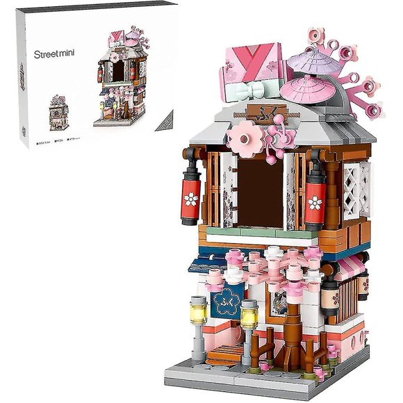 Modular House Building Set, Kimono Shop Model Set, 418 Pcs Japanese Street View Series Model Building Kit, Construction Toy Sets For Kids And Adults.-