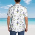 thumbnail image 6 of Balery Lavender Flowers Print Men's Hawaiian Shirts Short Sleeve Beach Shirt Relaxed Fit Vacation Button Down Shirts-X-Large, 6 of 9