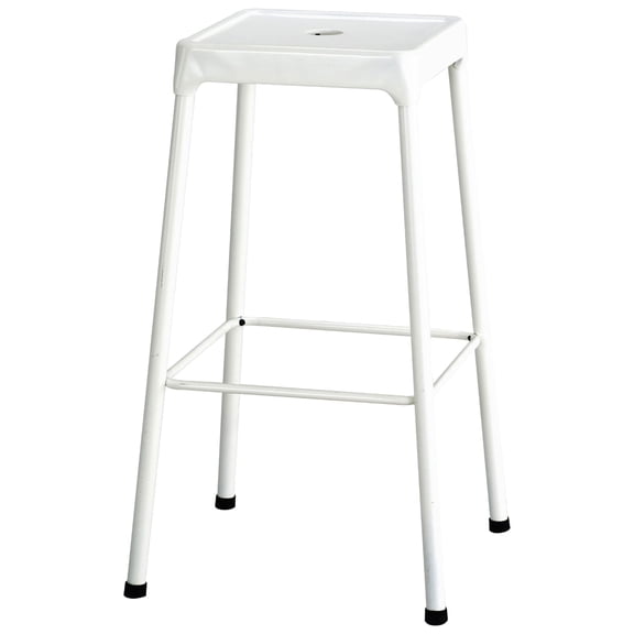 Steel Bar Stool, White