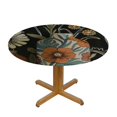 thumbnail image 3 of Orinice Flower Pattern Round Table Cover Stain Resistant Washable Indoor Outdoor Tablecloth Kitchen Dining Wedding Parties Outdoor Fitted 100% Polyester Fiber 38-42, 3 of 8