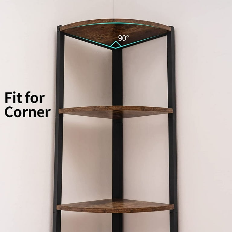 Brown Industrial 5 Tier Corner Shelf, Corner Storage Rack Indoor Plant  Stand, Modern Corner Bookshelf and Bookcase - On Sale - Bed Bath & Beyond -  32807627