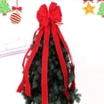 thumbnail image 3 of Christmas tree large bow--120cm red large bow (flocking; size: 30*120cm), 3 of 14
