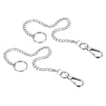 thumbnail image 1 of Unique Bargains 10' Stainless Steel Flat Keychain with Key Ring Clasp, Silver 2 Pack, 1 of 5