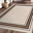 thumbnail image 5 of Beverly Rug Indoor Bordered Area Rugs, Non Slip Rubber Backing Modern Living Room Area Rug, Beige Brown, 5'x7', 5 of 10
