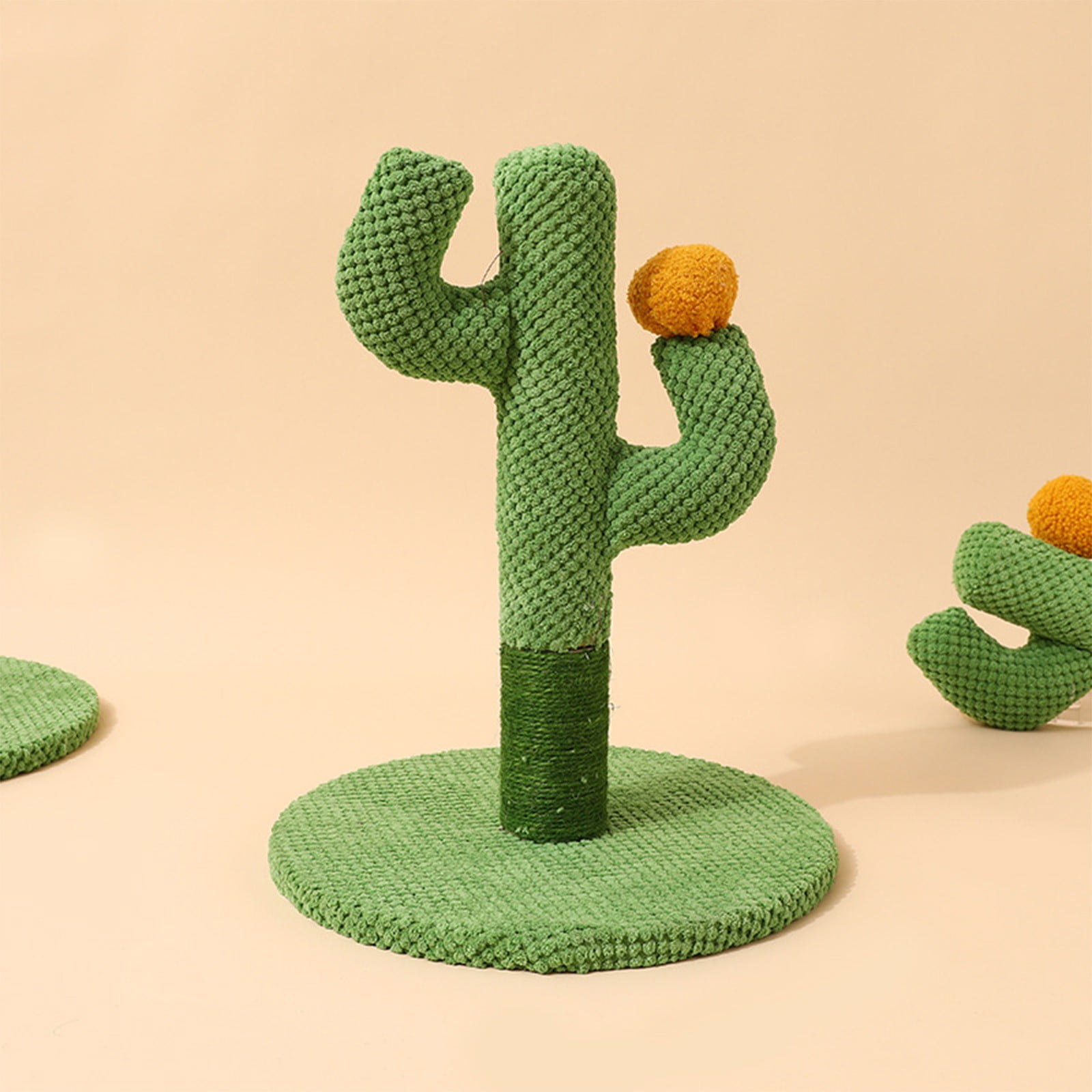 Cactus Cat Scratching Post With Natural Sisal Rope For Indoor Cats Kittens Durable Floor Standing 17X12 Inch