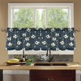 thumbnail image 3 of Ryvnso Football and Stars Curtains Sets Short Curtain Rod Pocket Half Window Cafe Farmhouse Tier 2 Panels 57"W x 24"L, 3 of 7