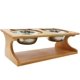 thumbnail image 4 of Cuenco alto para gatos y cachorros Cuenco inclinado para gatos y perros con soporte de madera (2 cuencos, altura ajustable) Adepaton QH-1068, 4 of 5