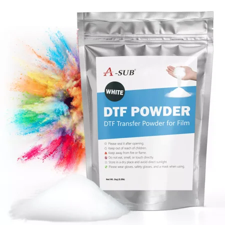 A-SUB DTF Transfer Powder for Heavy Fabrics, Jeans, Leather - White Sublimation DTF Powder 2.2LB Hot Melt Adhesive DTF Film Powder Coarse