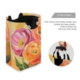 thumbnail image 3 of Yayeee Freestanding Laundry Hamper with Handle Collapsible Large Storage Basket for Clothes, Pink Abstract Floral, 3 of 7