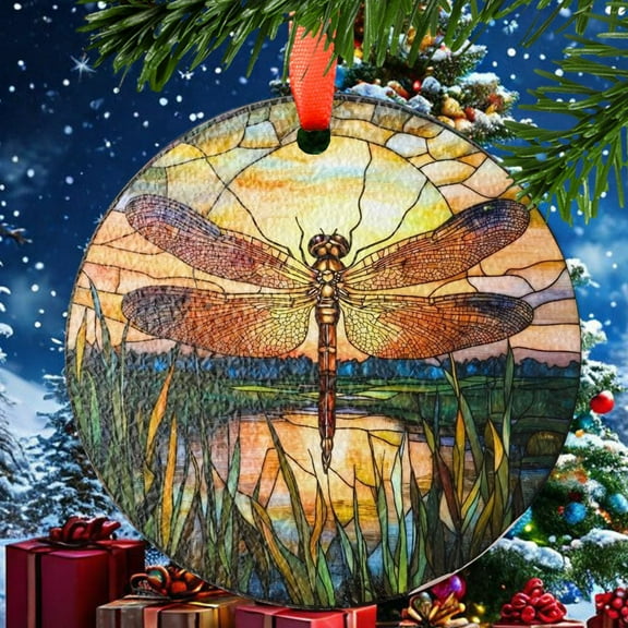 Dragonfly10 Christmas Ornament, Ceramic/Acrylic Ornament, Special Keepsake for Mother, Valentine Ornament Gift, Seasonal Festival Keepsake, Collectible 2025