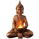 thumbnail image 1 of Estatua de Buda sentado de resina: figura de Buda Retro, portavelas, adorno de mesa, 1 of 4