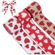 thumbnail image 1 of 3 rollos de cinta de arpillera con alambre de 13 yardas con diseño de corazón rojo de 2,5 pulgadas con borde estampado, ideal para envolver regalos, bodas y aniversarios., 1 of 5