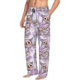 thumbnail image 6 of Salouo Owl And Floral Print Pajama Pants for Men, Lounge Pants Elastic Waistband Casual Men's sleepwear Loungewear Sleep Pajama Pant -Large, 6 of 7