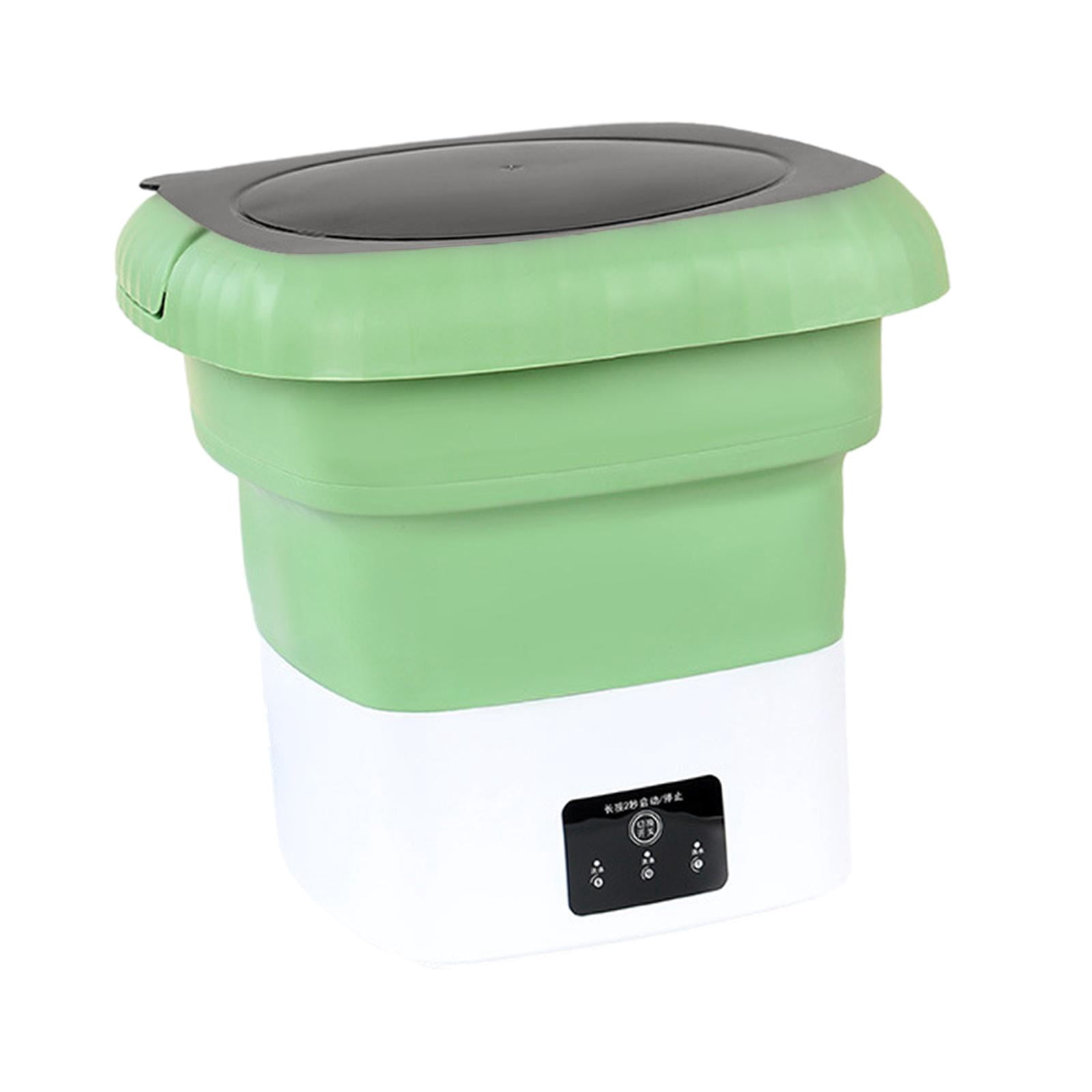 Portable Washing Machine Deep Cleaning Collapsible Bucket Washer Folding Washing Machine for Travel Ties Socks Green