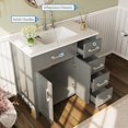 thumbnail image 7 of VanAcc 36" Bathroom Vanity with Sink Combo, Modern Small Single Bathroom Cabinet Set, Grey, 7 of 7