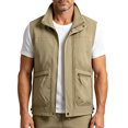 thumbnail image 3 of Atkumj Men Fishing Vest Fashion Multi‑Functional Stand Collar Zip Up Drawstring Hem Oversized Vests Casual Solid Color Loose Mens Outerwear Vests for Outdoor Activity 3XL, 3 of 9