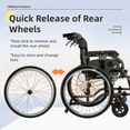 thumbnail image 4 of Olurrisa Lightweight Sports Wheelchair Foldable Mute Wheelchair Aluminium Wheelchair,Suitable ,for Teenagers, Adults, Seniors, 4 of 9