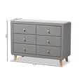 thumbnail image 2 of Baxton Studio Jonesy Mid-Century Linen Upholstered 6-Drawer Dresser, Multiple Colors, 2 of 5