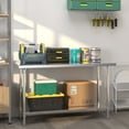 thumbnail image 4 of Gymax 24'' x 60 '' Stainless Steel Work Table Kitchen Prep Work Table w/ wheels Silver, 4 of 9