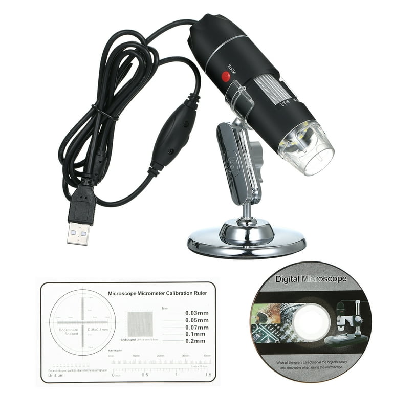 Generic Microscope numérique USB 1600X 8 LED avec support en métal à prix  pas cher