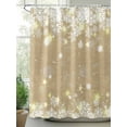 thumbnail image 2 of Fsddascl Beige Snowflake Christmas Shower Curtain Set - Extra Long 72" x 96" Washable Bathtub Curtain with 12 Hooks, Winter Xmas Snowflake Farmhouse Waterproof Fabric Shower Curtains for Bathroom, 2 of 6