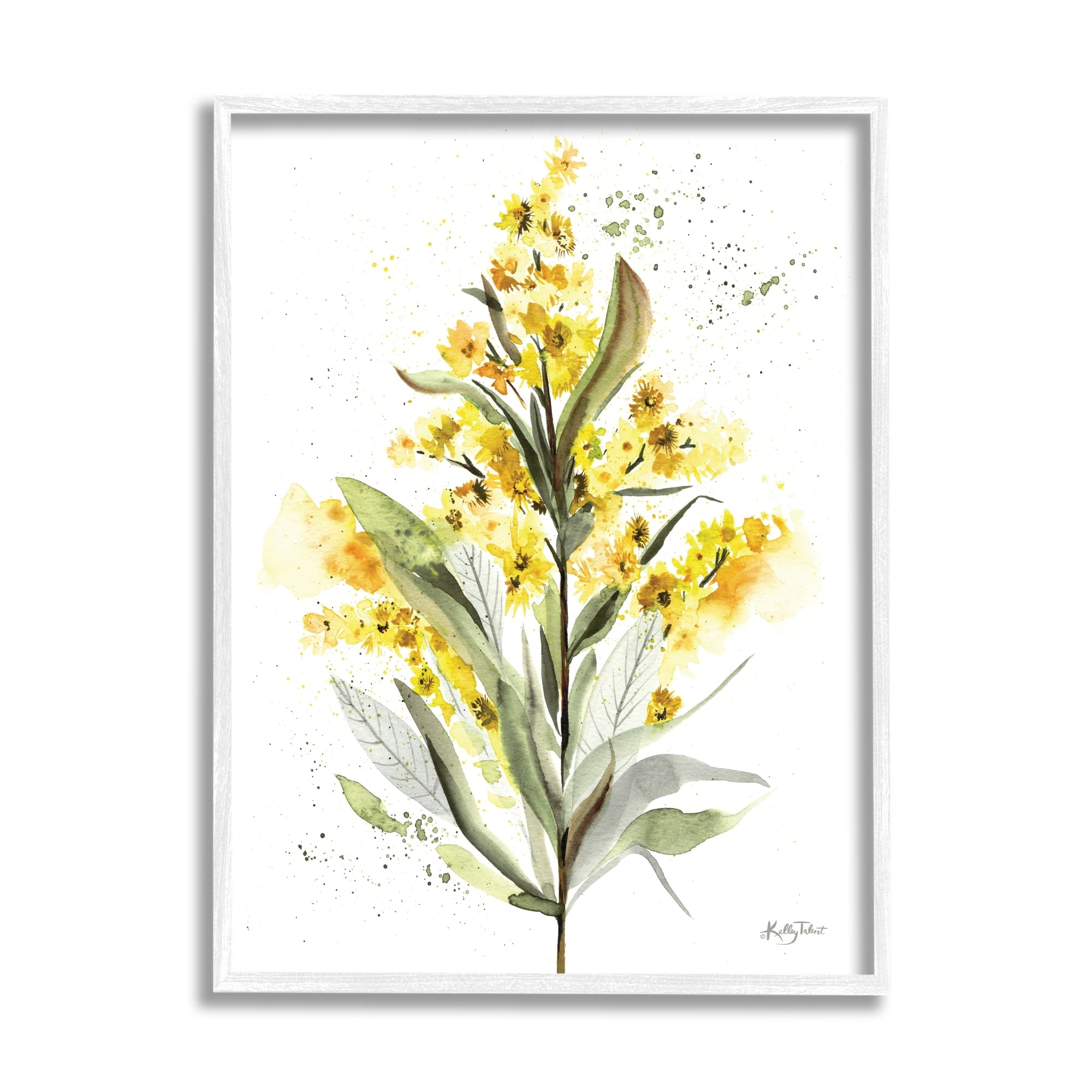 Stupell Industries Wild Daisies Leaf Sprout Flower Impressionist Illustration,11 x 14, Design by Kelley Talent